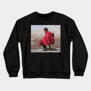 Monk, Gandan Monastery, Ullaanbataar, Mongolia. Crewneck Sweatshirt